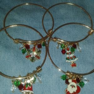 Christmas Charm Bracelets Set of 4